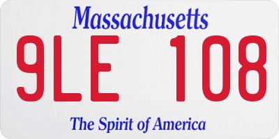 MA license plate 9LE108