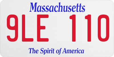 MA license plate 9LE110