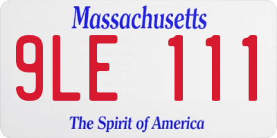 MA license plate 9LE111