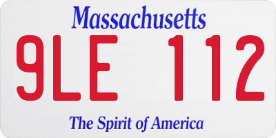 MA license plate 9LE112