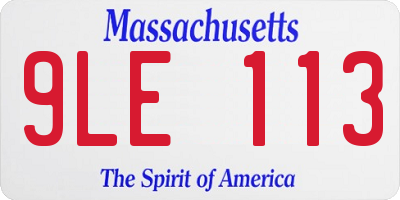 MA license plate 9LE113