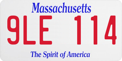 MA license plate 9LE114