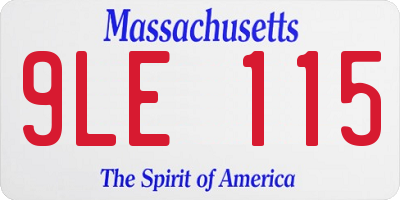 MA license plate 9LE115