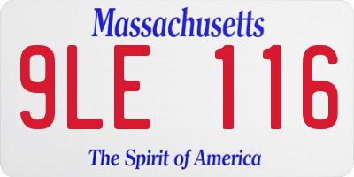 MA license plate 9LE116