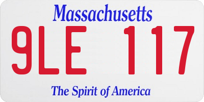 MA license plate 9LE117