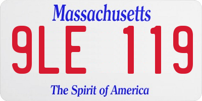 MA license plate 9LE119