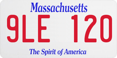 MA license plate 9LE120