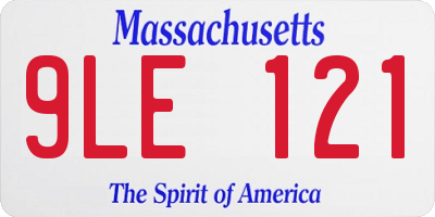 MA license plate 9LE121