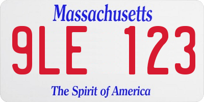MA license plate 9LE123
