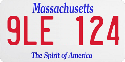 MA license plate 9LE124