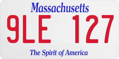 MA license plate 9LE127