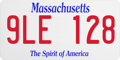 MA license plate 9LE128