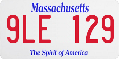 MA license plate 9LE129
