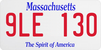 MA license plate 9LE130