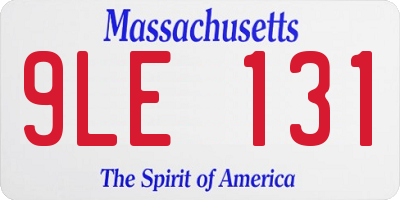 MA license plate 9LE131