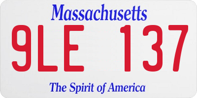 MA license plate 9LE137