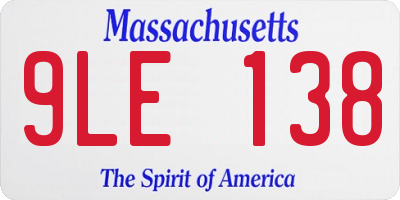 MA license plate 9LE138