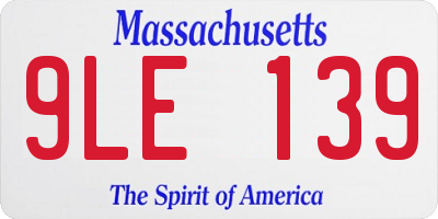 MA license plate 9LE139