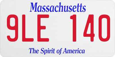 MA license plate 9LE140
