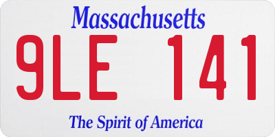 MA license plate 9LE141