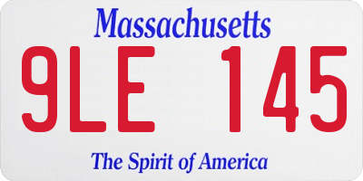 MA license plate 9LE145