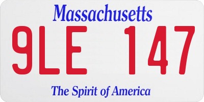 MA license plate 9LE147