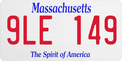 MA license plate 9LE149