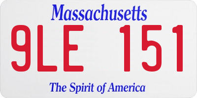 MA license plate 9LE151