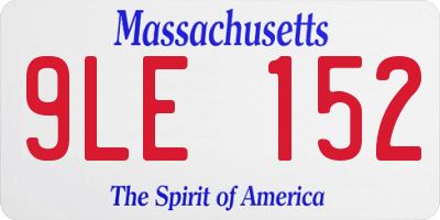 MA license plate 9LE152