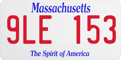 MA license plate 9LE153