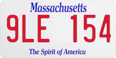 MA license plate 9LE154