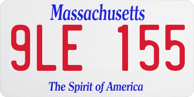 MA license plate 9LE155