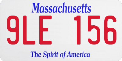 MA license plate 9LE156