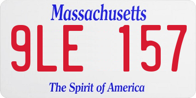 MA license plate 9LE157