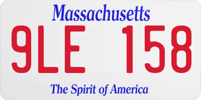 MA license plate 9LE158