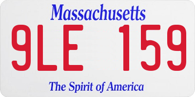 MA license plate 9LE159