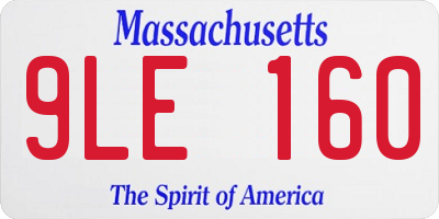 MA license plate 9LE160