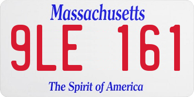 MA license plate 9LE161