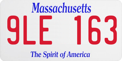 MA license plate 9LE163