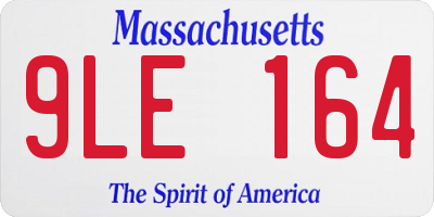 MA license plate 9LE164