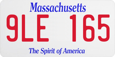 MA license plate 9LE165