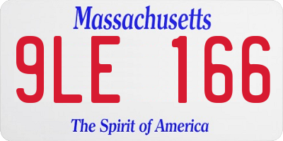 MA license plate 9LE166