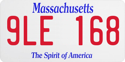 MA license plate 9LE168