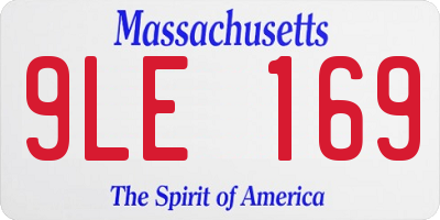 MA license plate 9LE169