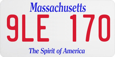 MA license plate 9LE170