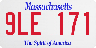 MA license plate 9LE171