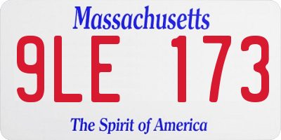 MA license plate 9LE173