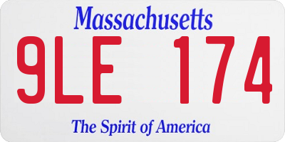 MA license plate 9LE174