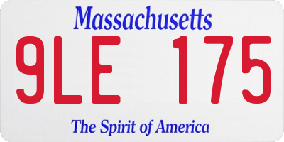 MA license plate 9LE175