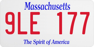 MA license plate 9LE177